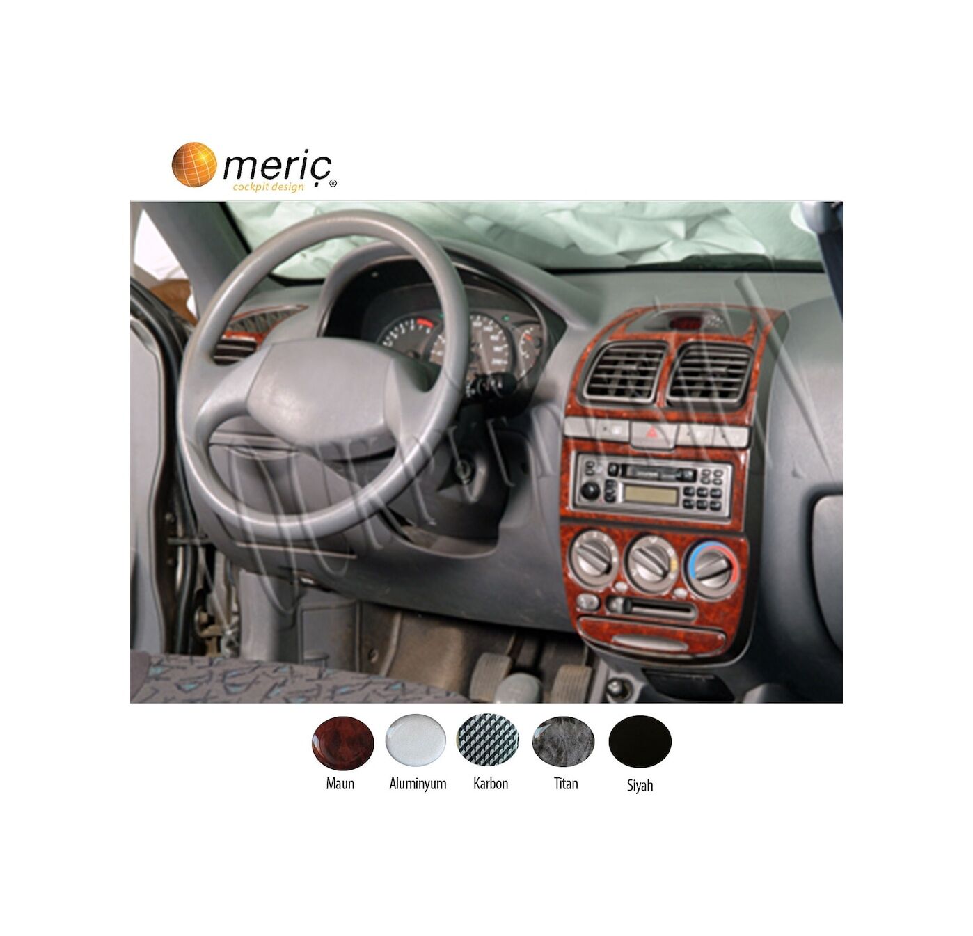 Meriç® Hyundai Accent Ön Torpido Kaplama 14 Parça 2001-2005 (530156440)-Maun Karbon