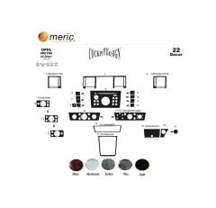 Meriç® Opel Vectra C Ön Torpido Kaplama 22 Parça 2002-2008 (530157015)-Maun Piano Black