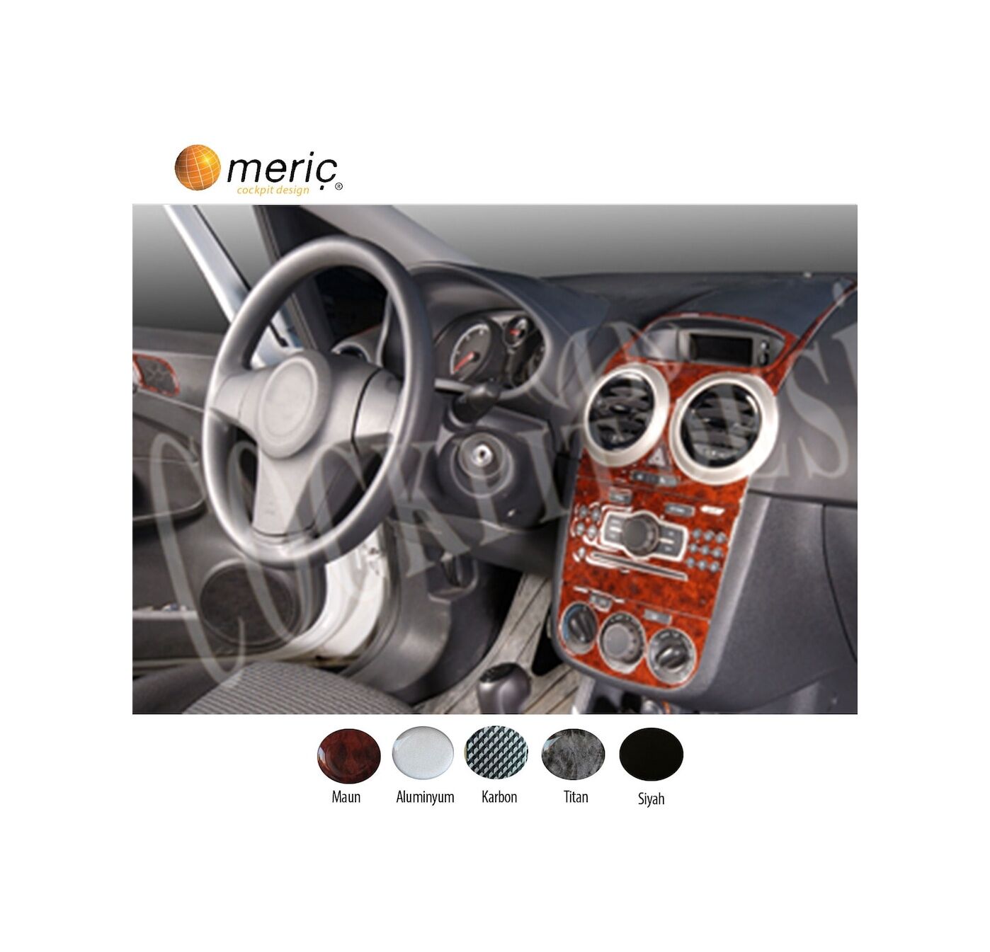 Meriç® Opel Corsa D Ön Torpido Kaplama 13 Parça 2007-2019 (530156958)-Maun Piano Black