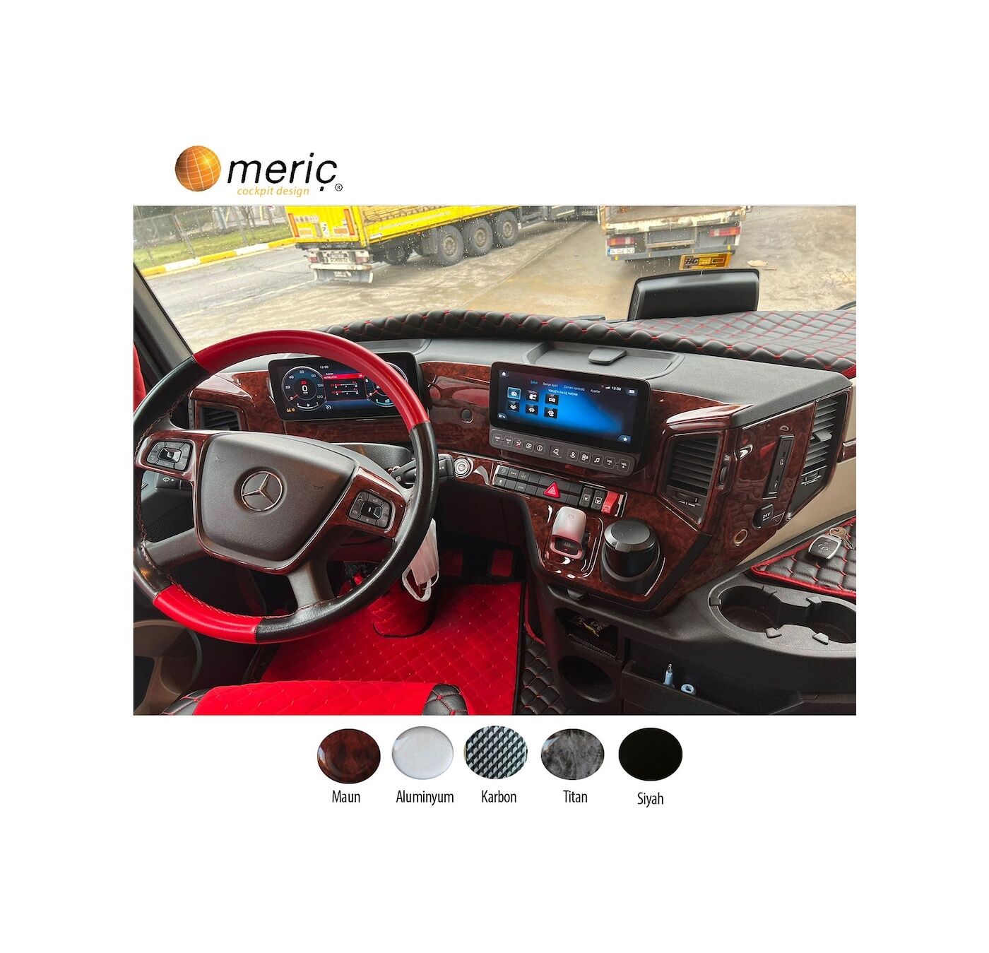 Meriç® Mercedes Actros Mp4 Ön Torpido Kaplama 32 Parça 2021-› (536146724)-Maun
