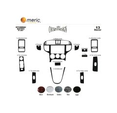 Meriç® Hyundai Matrix Ön Torpido Kaplama 13 Parça 2006-2012 (530156511)-Maun Piano Black