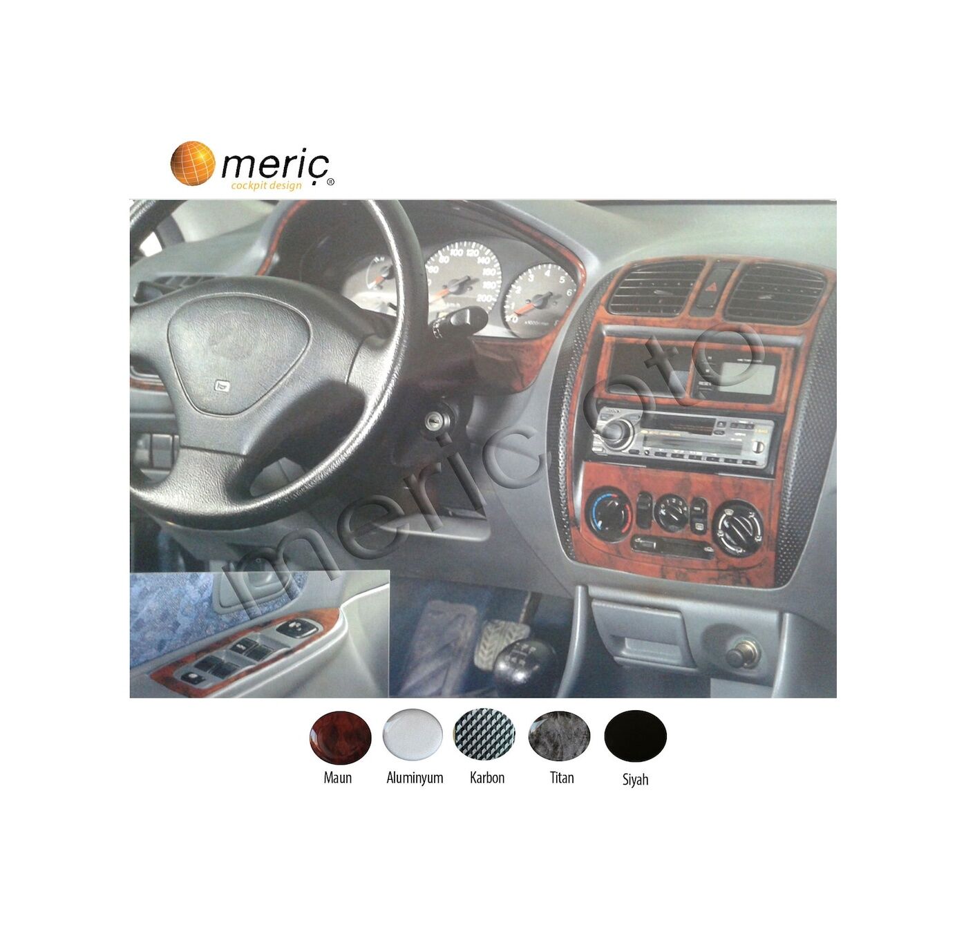Meriç® Mazda 323 Ön Torpido Kaplama 8 Parça 1996-1999 (530156723)-Maun Karbon