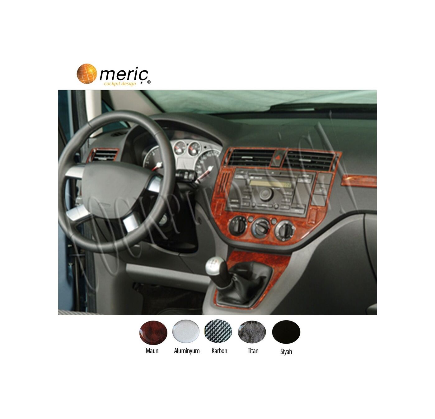 Meriç® Ford C-Max Ön Torpido Kaplama 12 Parça 2004-2010 (538623459)-Maun Maun