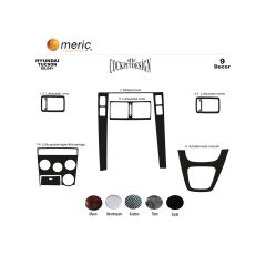 Meriç® Hyundai Tucson Ön Torpido Kaplama 9 Parça 2004-2010 (530156521)-Maun Piano Black