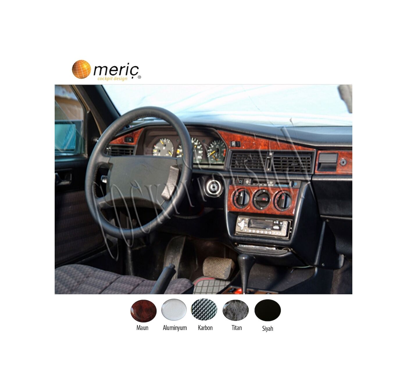 Meriç® Mercedes 190 Ön Torpido Kaplama 23 Parça 1983-1993 (530156762)-Maun Titan