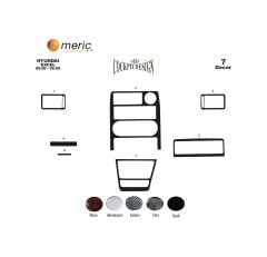 Meriç® Hyundai Excel Ön Torpido Kaplama 7 Parça 1991-1994 (530156494)-Maun Piano Black