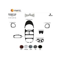 Meriç® Peugeot 206 Ön Torpido Kaplama 8 Parça 1998-2001 (530157052)-Maun