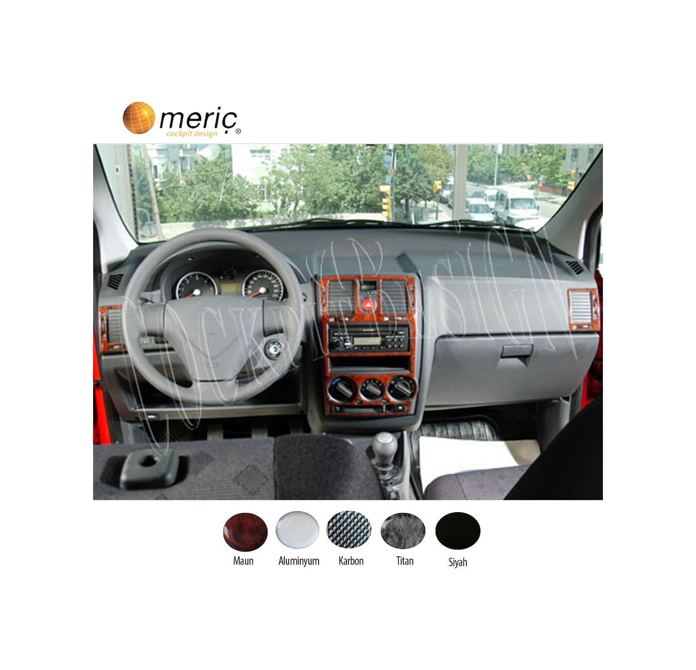 Meriç® Hyundai Getz Ön Torpido Kaplama 4 Parça 2005-2010 (530156496)-Karbon Piano Black