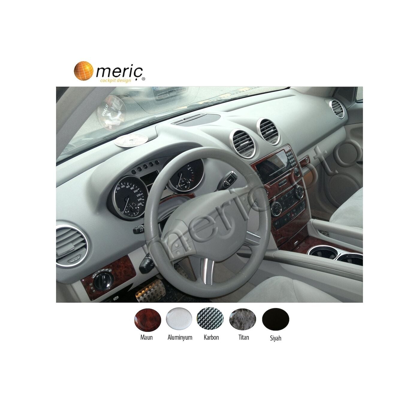 Meriç® Mercedes Ml 320 Cdı Ön Torpido Kaplama 15 Parça 2010-› (530158407)-Maun