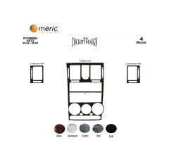 Meriç® Hyundai Getz Ön Torpido Kaplama 4 Parça 2002-2005 (530156495)-Maun Piano Black