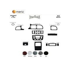 Meriç® Peugeot 406 Ön Torpido Kaplama 13 Parça 1999-2005 (530157088)-Maun Piano Black