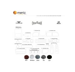 Meriç® Peugeot 406 Ön Torpido Kaplama 21 Parça 1995-1999 (530157086)-Maun Piano Black